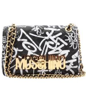 Moschino Graffiti-Print Quilted Shoulder Bag NEW!